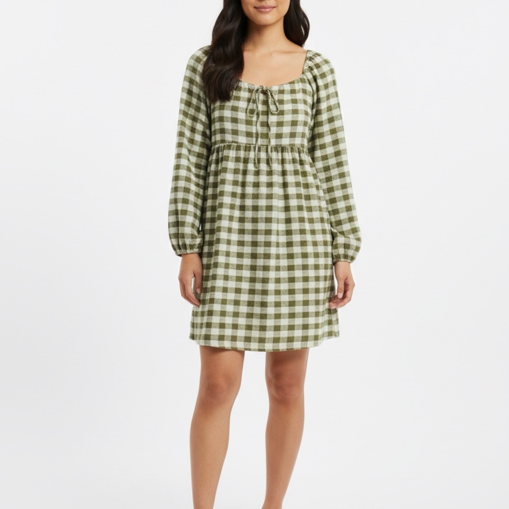 Green Checkered Women's Dress